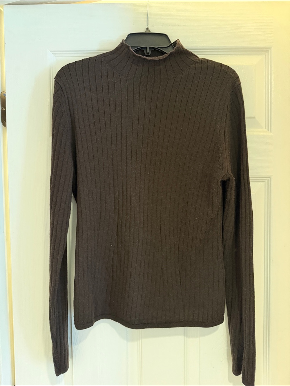 Banana Republic Merino Wool Ribbed Mock Neck Sweater - Brown